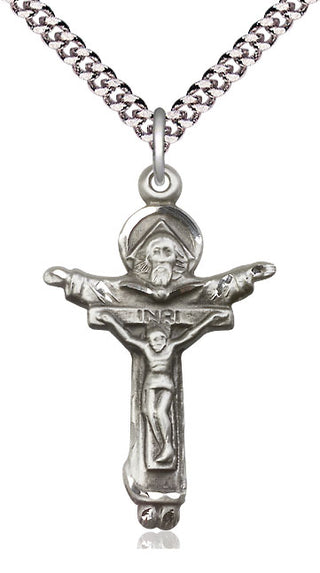 Sterling Silver Trinity Crucifix Medal Catholic Jewelry