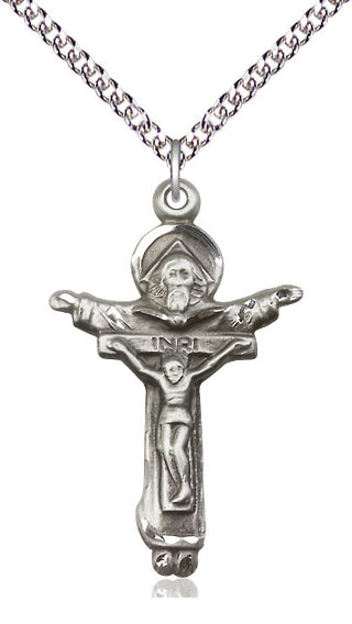 Sterling Silver Trinity Crucifix Medal Catholic Jewelry