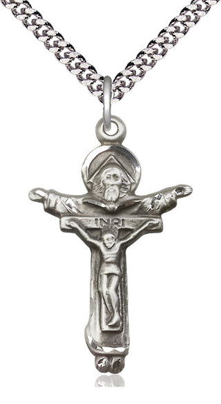Sterling Silver Trinity Crucifix Medal Catholic Jewelry
