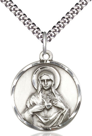 Sterling Silver Immaculate Heart of Mary Medal Catholic Jewelry