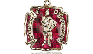 14kt Gold Filled Saint Florian Medal Engraved Catholic Saint Jewelry