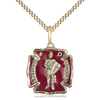 14kt Gold Filled Saint Florian Medal Religious Jewelry Engraved Catholic Saint Jewelry