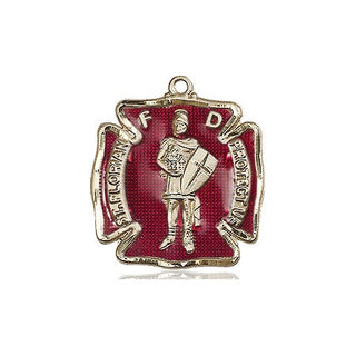 14kt Gold Saint Florian Medal Engraved Catholic Saint Jewelry
