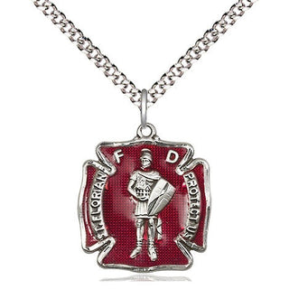 Pewter Saint Florian Medal Religious Jewelry Engraved Catholic Saint Jewelry