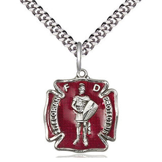 Pewter Saint Florian Medal Religious Jewelry Engraved Catholic Saint Jewelry