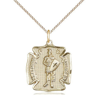 14kt Gold Filled Saint Florian Medal Religious Jewelry Engraved Catholic Saint Jewelry