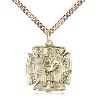 14kt Gold Filled Saint Florian Medal Religious Jewelry Engraved Catholic Saint Jewelry