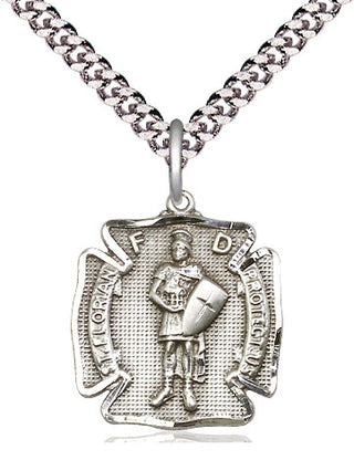 Pewter Saint Florian Medal Religious Jewelry Engraved Catholic Saint Jewelry
