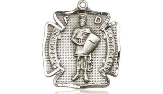 Pewter Saint Florian Medal Engraved Catholic Saint Jewelry