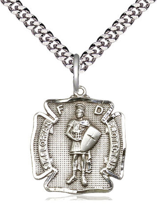 Pewter Saint Florian Medal Religious Jewelry Engraved Catholic Saint Jewelry