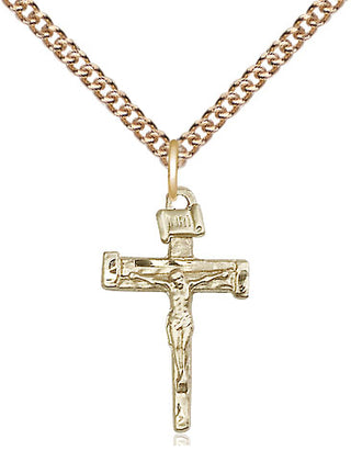 14kt Gold Nail Crucifix Medal