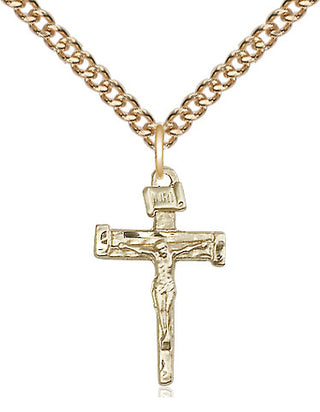 14kt Gold Nail Crucifix Medal
