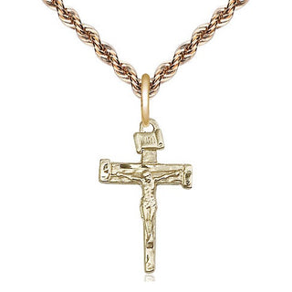 14kt Gold Nail Crucifix Medal