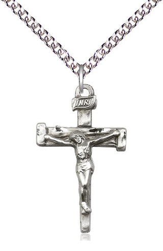 Sterling Silver Nail Crucifix Medal Catholic Jewelry