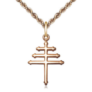 14kt Gold Filled Maronite Cross Medal Catholic Jewelry