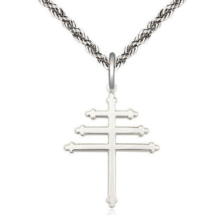 Sterling Silver Maronite Cross Medal Catholic Jewelry