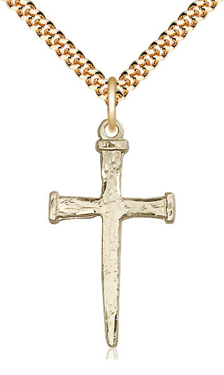 14kt Gold Filled Nail Cross Medal Catholic Jewelry