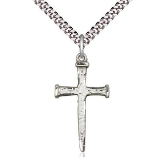 Sterling Silver Nail Cross Medal Catholic Jewelry