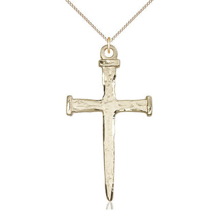14kt Gold Filled Nail Cross Medal Catholic Jewelry
