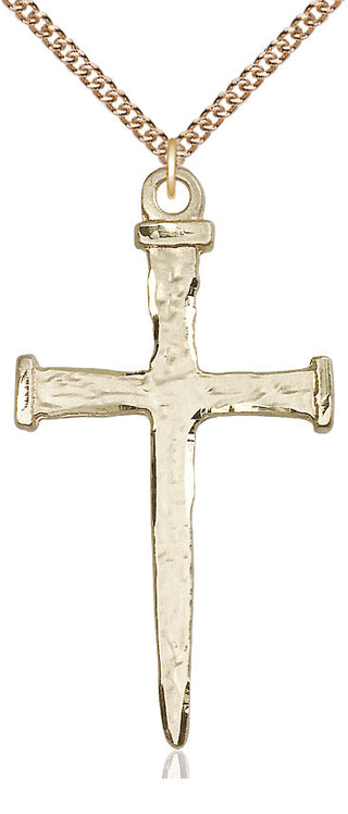 14kt Gold Filled Nail Cross Medal Catholic Jewelry