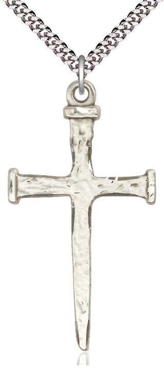 Sterling Silver Nail Cross Medal Catholic Jewelry