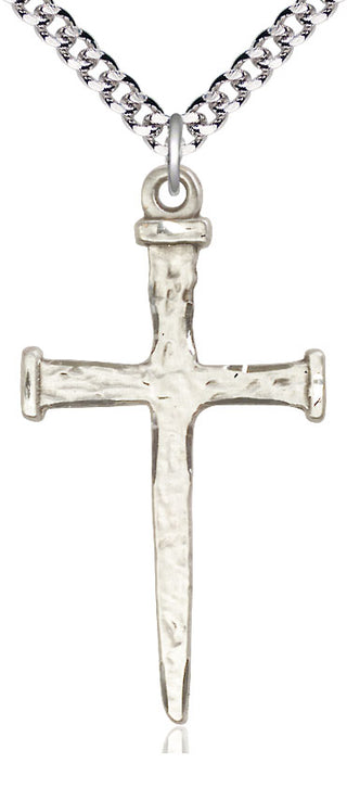 Sterling Silver Nail Cross Medal Catholic Jewelry