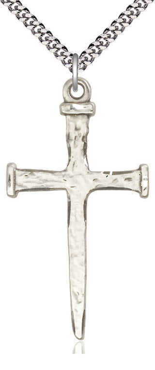 Sterling Silver Nail Cross Medal Catholic Jewelry