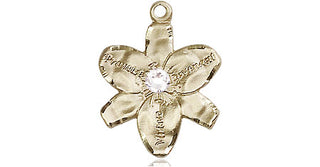 14kt Gold Chastity Medal with a 3mm Crystal Swarovski stone