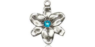 Sterling Silver Chastity Pendant with a 3mm Zircon Swarovski stone on an 18-inch Sterling Silver Light Curb Chain