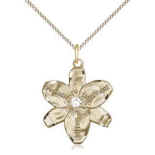 14kt Gold Filled Chastity Pendant with 3mm Crystal Swarovski Necklace