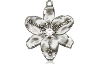 Sterling Silver Chastity Pendant with a 3mm Crystal Swarovski stone on an 18-inch Sterling Silver Light Curb Chain