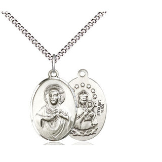 Sterling Silver Scapular Medal Religious Jewelry