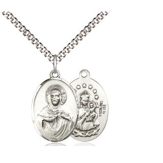 Sterling Silver Scapular Medal Religious Jewelry