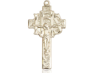 14kt Gold Filled Crucifix-IHS Medal