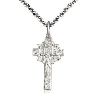 Sterling Silver Crucifix-IHS Medal Catholic Jewelry