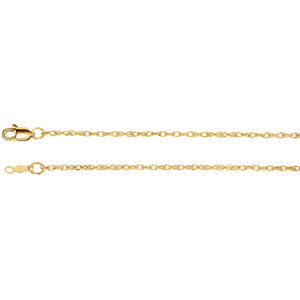 16-inch 1.5MM Rope Chain with Lobster Clasp - 14K Yellow Gold