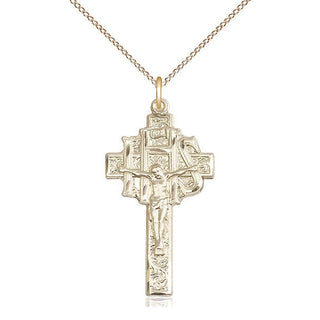 14kt Gold Crucifix-IHS Medal