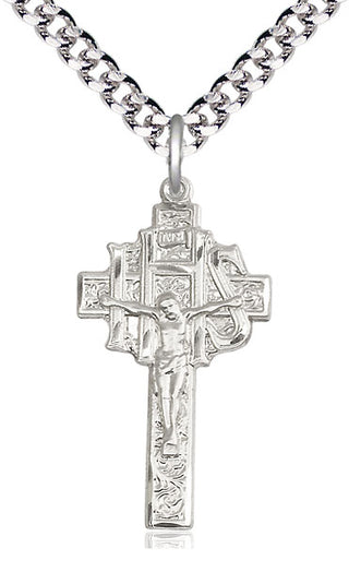 Sterling Silver Crucifix-IHS Medal Catholic Jewelry