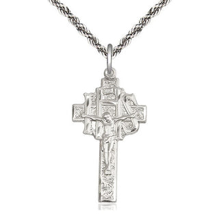 Sterling Silver Crucifix-IHS Medal Catholic Jewelry