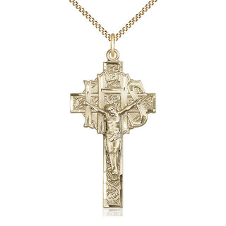 14kt Gold Filled Crucifix Medal Catholic Jewelry