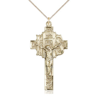 14kt Gold Filled Crucifix Medal Catholic Jewelry