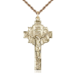 14kt Gold Filled Crucifix Medal Catholic Jewelry