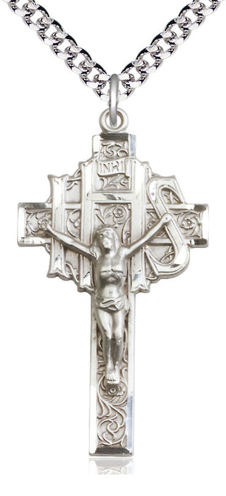 Sterling Silver Crucifix Medal Catholic Jewelry