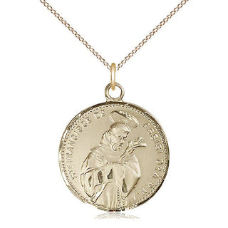 14kt Gold Filled Saint Francis of Assisi Medal Catholic Jewelry