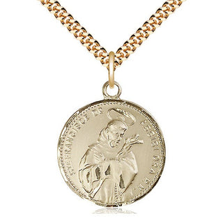 14kt Gold Filled Saint Francis of Assisi Medal Catholic Jewelry