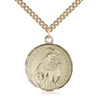 14kt Gold Filled Saint Francis of Assisi Medal Catholic Jewelry