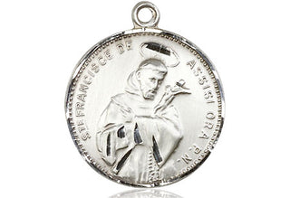 Sterling Silver Saint Francis of Assisi Medal Catholic Jewelry