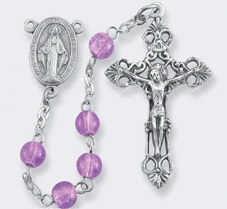 6MM Round Light Amethyst Lock Link Rosary