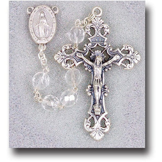 White Glass Bead Rosary