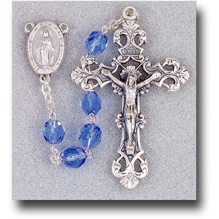 Sapphire Glass Bead Rosary